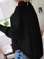 Chunky Cable Knit Oversized Turtleneck Sweater for Women